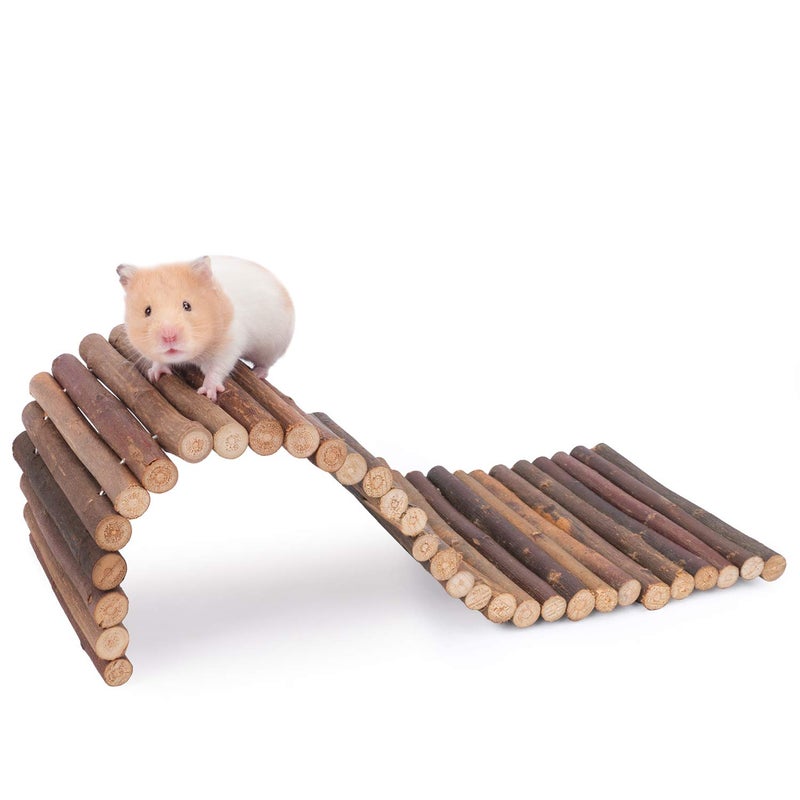 Niteangel Wooden Ladder Bridge, Hamster Mouse Rat Rodents Toy, Small Animal Chew Toy (15.7" x 5.9") - Image 1